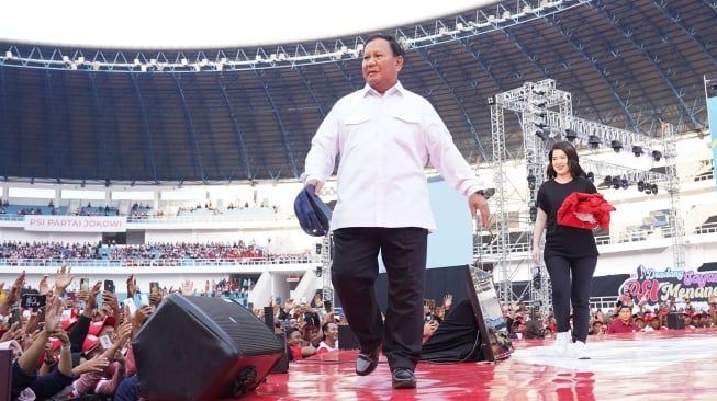 Prabowo dalam acara HUT ke-9 PSI (sumber: suara.com)