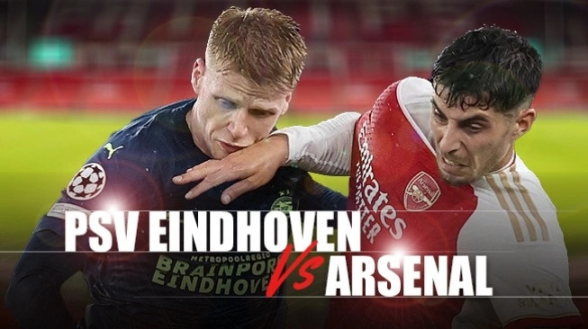 Liga Champions: PSV vs Arsenal (sumber: suara.com)