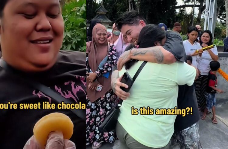 Seorang bule memberikan hadiah rumah dan uang tunai kepada wanita penjual donat kaki lima (sumber: tangkap layar TikTok @isaiahgarza)