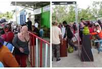 berapa hari terakhir mendapatkan LPG bersubsidi 3 kg di Kota Muara Teweh sangat sulit. Antrian panjang terjadi di sejumlah pangkalan. Foto.Andi/1tulah.com