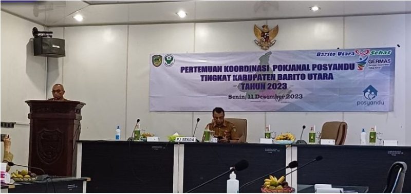 Pemerintah Kabupaten (Pemkab) Barito Utara melalui Dinas Kesehatan menggelar Pertemuan Koordinasi Pokjanal Posyandu tingkat Kabupaten Barito utara yang dilaksanakan di Aula Setda lantai I Muara Teweh, Senin (11/12/2023).Foto:Delia/1tulah.com