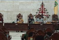 Suasana Rapat Paripurna ke-9 masa persidangan I, bertempat di ruang paripurna dewan pada Jumat, 3 November 2023.