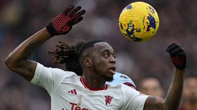 Bek sayap Manchester United, Aaron Wan-Bissaka. Sumber foto : suara.com
