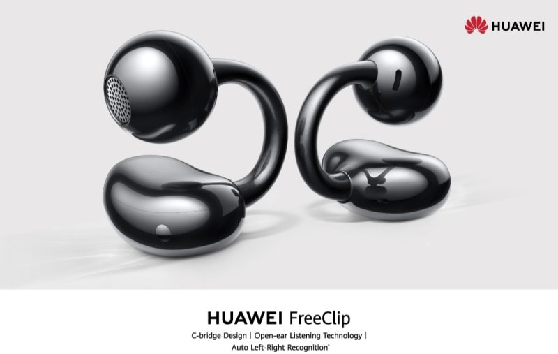TWS Huawei FreeClip yang resmi meluncur ke Indonesia, Kamis (11/1/2024). Sumber foto : Instagram @huaweimobileid