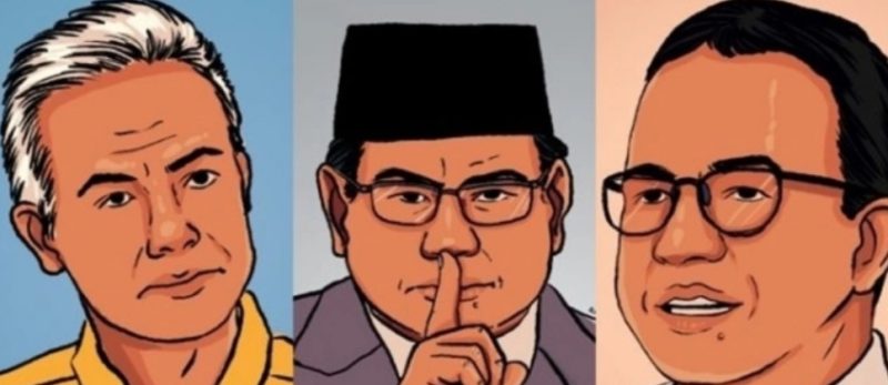 Ilustrasi capres 2024: Ganjar Pranowo, Prabowo Subianto, dan Anies Baswedan. (Suara.com/Ema Rohimah)