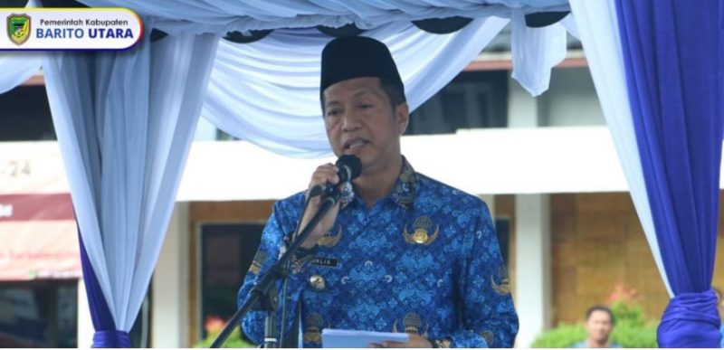Pemerintah Kabupaten (Pemkab) Barito Utara menggelar Apel Gabungan yang rutin dilaksanakan pada tanggal 17 setiap bulannya. Foto:Delia/1tulah.com