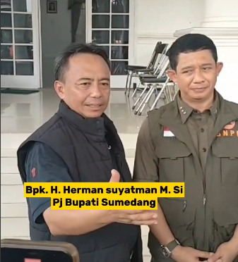 Pj Bupati Sumedang, Herman Suryatman bersama Kepala BNPB Letnan Jenderal TNI Suharyanto, S.Sos., M.M (sumber: tangkap layar instagram @bpbdsumedang)