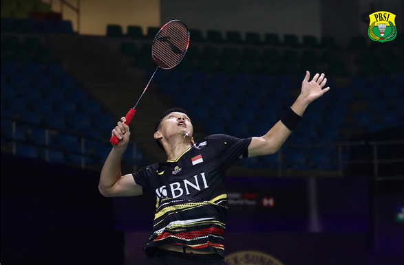 Jonatan Chirstie di babak 32 besar India Open 2024 (sumber: instagram @badminton.ina)