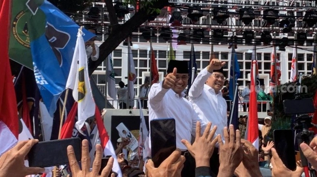 Anies Baswedan Muhaimin Iskandar tiba di KPU (sumber: suara.com)