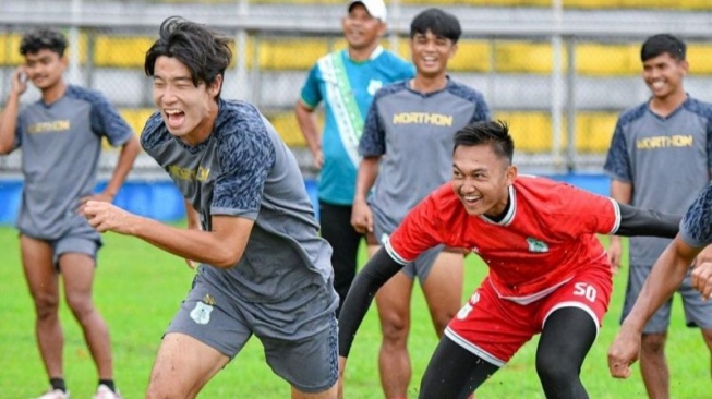 PSMS Medan saat latihan jelang tanding melawan Persiraja (sumber:suara.com)