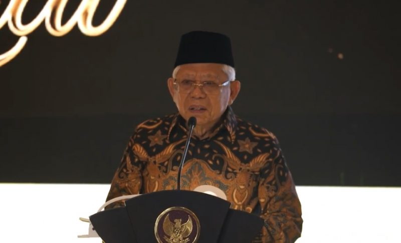 Wakil Presiden (Wapres) Ma'ruf Amin memberikan keterangan pers.  Sumber foto : pmjnews.com