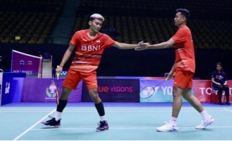 Pasangan ganda putra Indonesia, Bagas Maulana / Muhammad Shohibul Fikri tampil Thailand Masters 2024. (ANTARA/HO/PBSI)