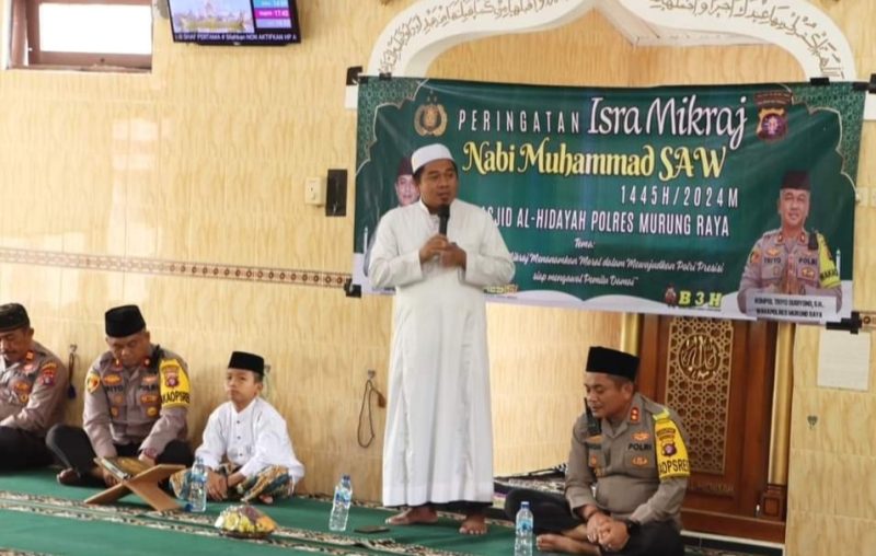 Polres Murung Raya saat memperingati perayaan Isra Miraj nabi Muhammad SAW 1445 H