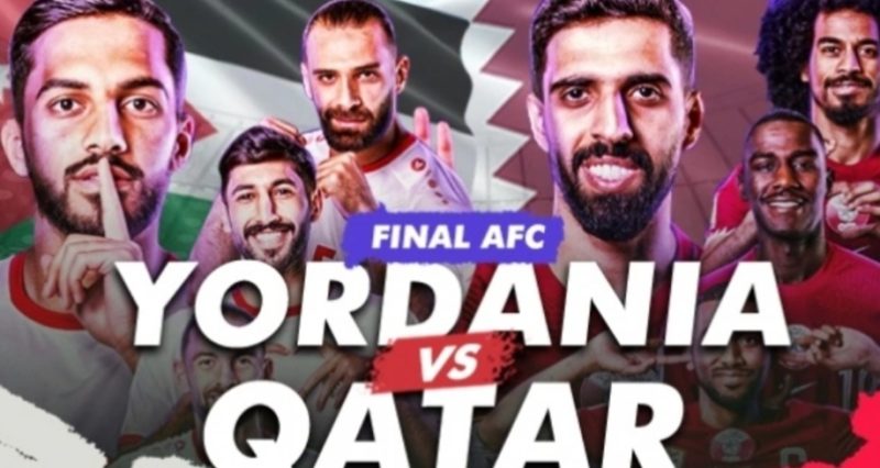 Prediksi Pertandingan final Piala Asia 2023 antara Yordania vs Qatar di Stadion Lusail, Sabtu (9/2/2024). (Dok. Suara.com).