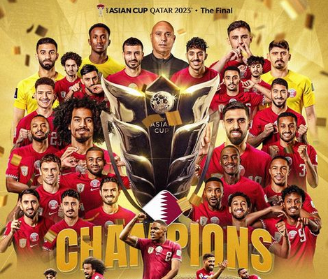 Tim tuan rumah Qatar berhasil mempertahankan gelar juara Piala Asia (sumber: instagram @afc)