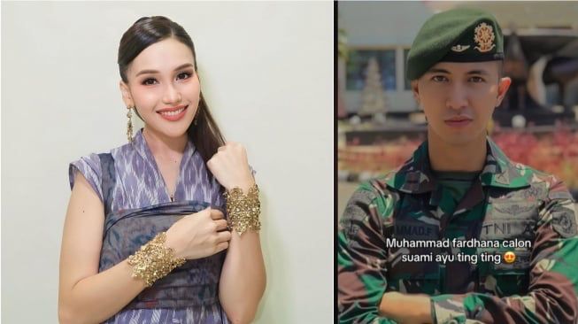 Kolase foto Ayu Ting Ting dan Lettu Muhammad Fardana (sumber: suara.com)