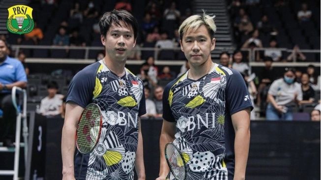 Pasangan ganda putra Indonesia, Kevin Sanjaya / Marcus Gideon (sumber: suara.com)