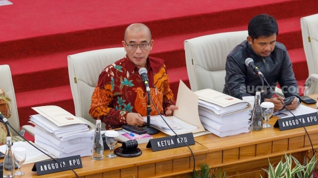 Ketua Komisi Pemilihan Umum (KPU) Hasyim Asy'ari (sumber: suara.com)