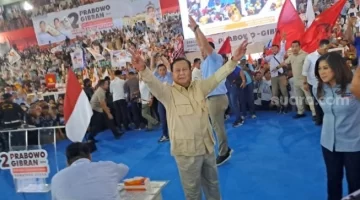 Calon presiden nomor urut 2 Prabowo Subianto saat kampanye (sumber:suara.com)