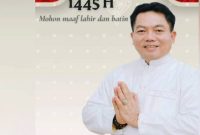 Ketua DPRD Kalimantan Tengah Wiyatno mengucapkan selamat Hari Raya Idul Fitri 1445H/2024 M. (Foto:Istimewa)