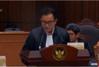 Yusril Ihza Mahendra di sidang PHPU Pilpres 2024 di Mahkamah Konstitusi, Kamis (28/3/2024). (bidik ayar
video)