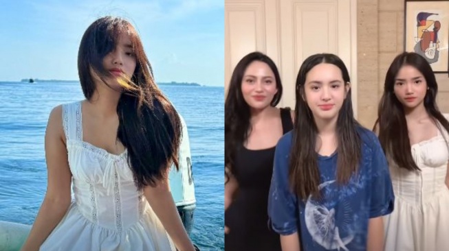 Fuji pakai mini dress ke pesta ultah Nia Ramadhani (sumber:suara.com)