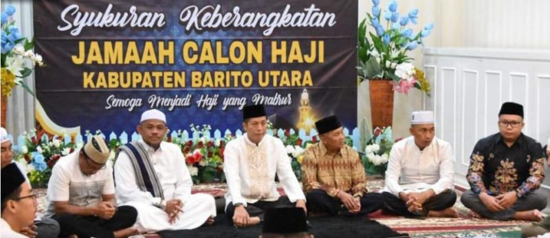 Pemerintah Kabupaten (Pemkab) Barito Utara menggelar acara Syukuran dan Doa Keberangkatan Jamaah Calon Haji (JCH) Kabupaten Barito Utara yang dilaksankan di Rumah Jabatan Bupati Muara Teweh, Minggu (12/5/2024). Foto:Delia/1tulah.com