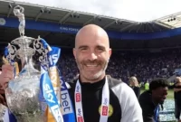 Enzo Maresca berhasil membawa Leicester City juara Divisi Championship dan kembali ke Liga Premier Inggris musim depan. Sumber foto : suara.com