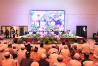 Peringatan Isra Mi’raj Nabi Muhammad SAW sekaligus doa bersama ulama dan umaro serta masyarakat Kapuas yang berlangsung di Aula Rujab Bupati Kapuas, Sabtu (17/2/2024) malam.