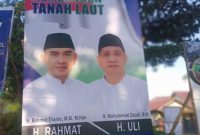 Baliho bakal calon bupati Tanah Laut Rahmat Trianto. Foto: Farida Alriani/1tulah.com