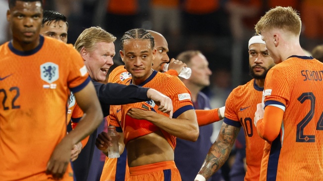 Pertandingan semifinal Euro 2024 antara Belanda vs Inggris di Westfalenstadion, Dortmund, Jerman pada Kamis (11/7/2024). (sumber: suara.com)