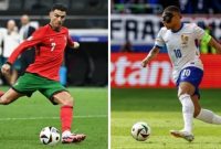 Kolase foto penyerang Timnas Portugal, Cristiano Ronaldo (kiri) dan penyerang Timnas Prancis, Kylian Mbappe. [KENZO TRIBOUILLARD, JAVIER SORIANO / AFP]