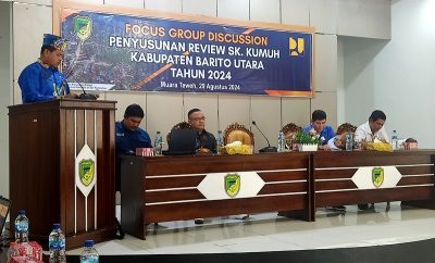 Dinas Perumahan, Kawasan Permukiman dan Pertanahan (Disperkimtan) Barito Utara (Barut) menggelar kegiatan Forum Group Discussion (FGD) penyusunan Review SK Kumuh Barut 2024, di aula Kecamatan Teweh Tengah, Kamis (29/8/2024). Foto: Istimewa
