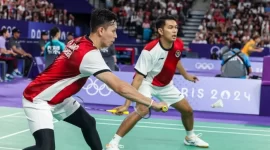 Pasangan ganda putra Indonesia, Fajar Alfian/Muhammad Rian Ardianto saat menghadapi wakil Jerman,  (sumber: suara.com)