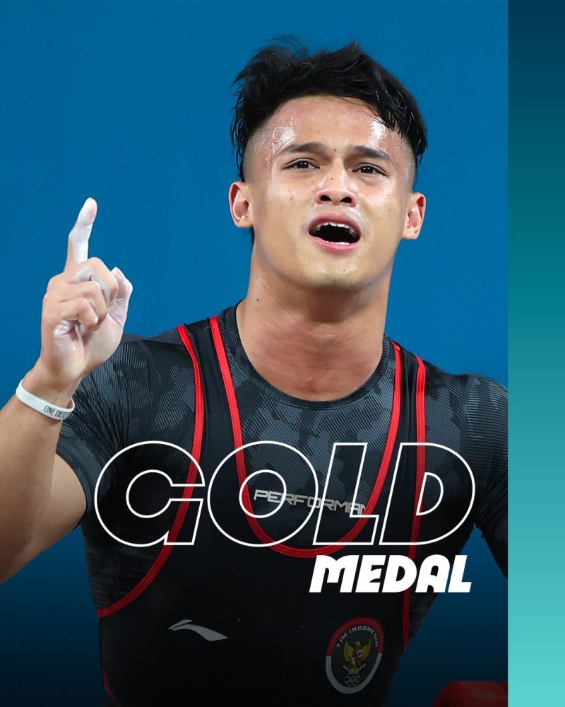 Profil dan prestasi Rizki Juniansyah penyumbang medali emas kedua untuk Indonesia. (foto: X @Paris2024)