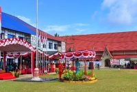 Gelaran upacara peringatan Hari Jadi ke-22 Kabupaten Bartim dilaksanakan di halaman Kantor Bupati Barito Timur, Sabtu (03/08/2024). Foto:Zakirin/1tulah.com