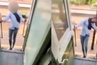Wanita terantuk tiang saat membuat konten di kereta  (sumber: suara.com)