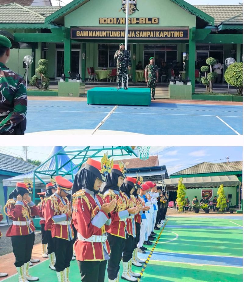 Komandan Kodim 1001/HSU-Balangan Letkol Kav Gunantyo Ady Wiryawan, saat membuka secara resmi kegiatan lomba baris berbaris Piala Panglima TNI di Makodim setempat, Kamis (26/9/2024). Foto: Windi/1tulah.com