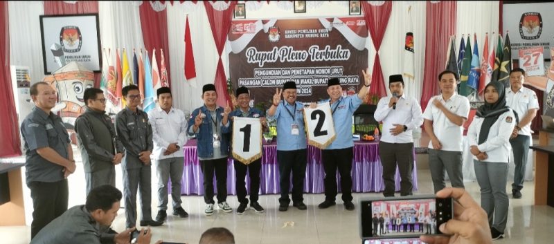 Hasil Cabut Nomor Urut Paslon di Pilkada 2024 Murung Raya. (foto :1tulah.com)