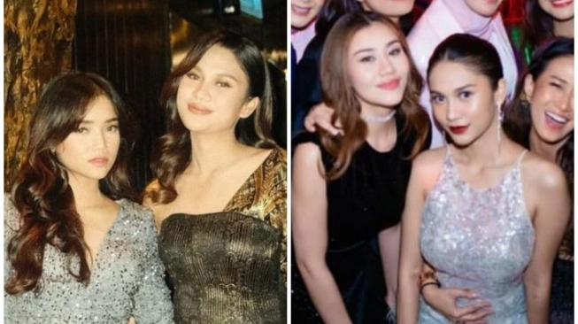 kolase foto Azizah Salsha dengan Fuji (kiri) dan Aaliyah Massaid (kanan) (sumber: suara.com)