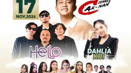 Deny Caknan, Hello Banfd dan Dahlia KDI akan goyang panggung Kampanye Akbar Gogo-Helo. Foto.Delia/1tulah.com