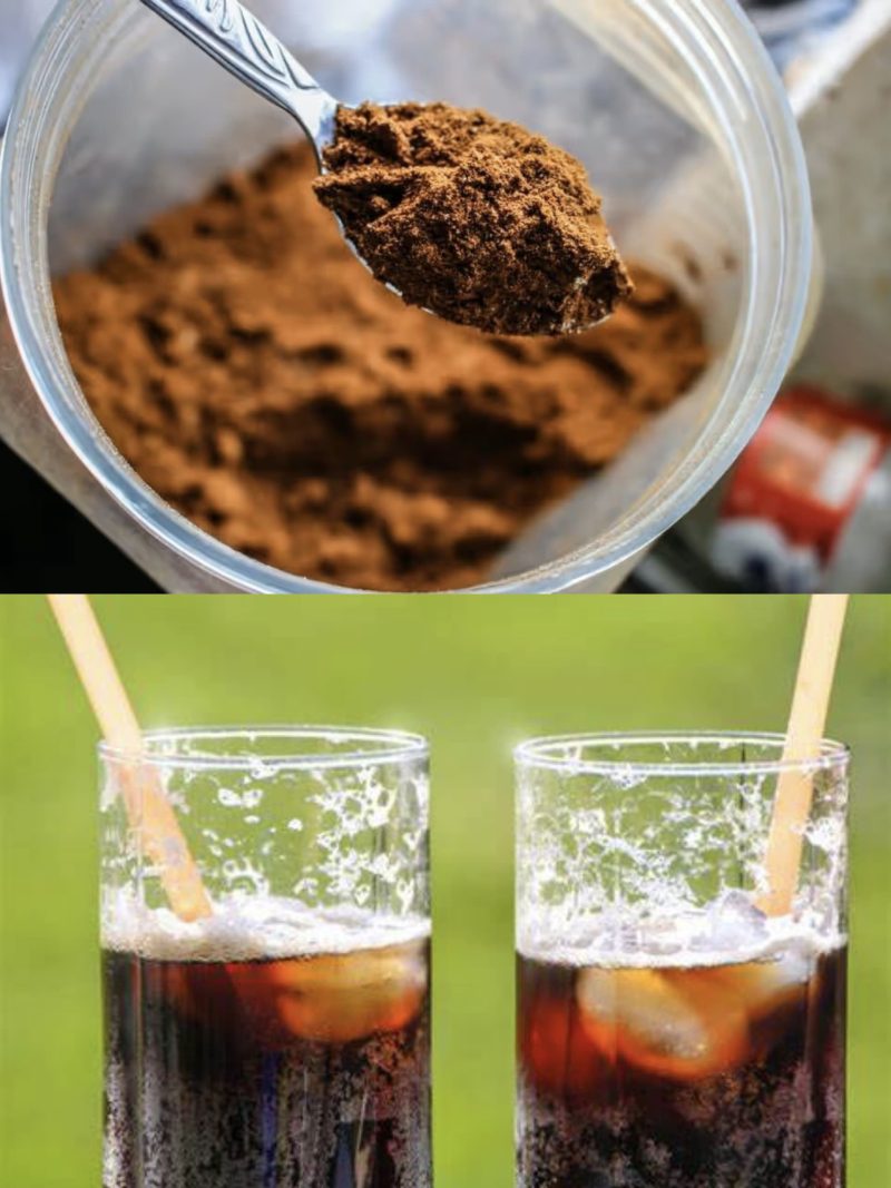 Kolase Foto Susu Bubuk Protein dan Minuman Bersoda