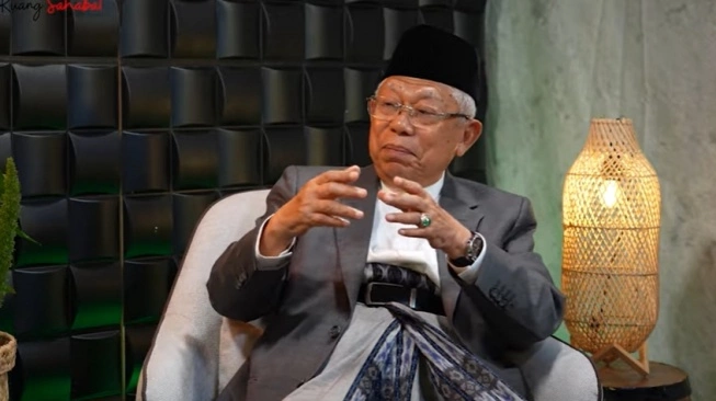 KH Ma'ruf Amin. (sumber: Tangkapan layar YouTube Mahfud MD Official)