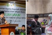 Menteri Agama Nasaruddin Umar memegang tangan Celine Evangelista. [Instagram @celine_Evangelista dan @nasaruddin_umar]