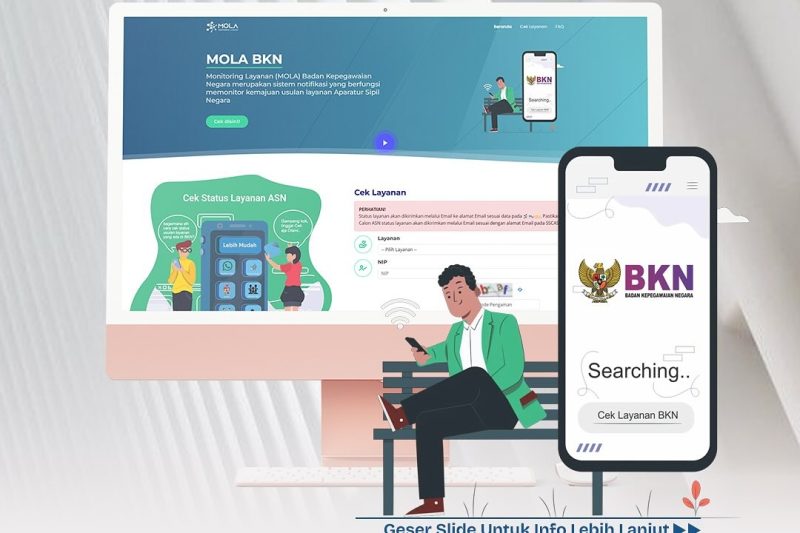 Tampilan laman Mola BKN untuk cek NIP CPNS dan NI PPPK. Instagram @kominfo.dumai