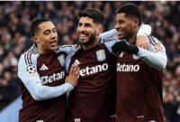 Selebrasi Marco Asensio (tengah) usai mencetak gol untuk Aston Villa ke gawang Feyenoord. (Dok. Aston Villa)