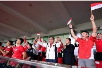 Ekspresi Presiden Prabowo Subianto saat menonton laga Timnas Indonesia vs Bahrain di Stadion Utama Gelora Bung Karno, Jakarta pada Selasa (25/3/2025). (Foto: Muchlis Jr - Biro Pers Sekretariat Presiden)