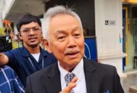 Konglomerat nasional/pemilik Grup Artha Graha, Tomy Winata menghadiri undangan Presiden Prabowo di Istana Kepresidenan Jakarta, Jumat (7/3/2025). (Antara/Mentari Dwi Gayati)
