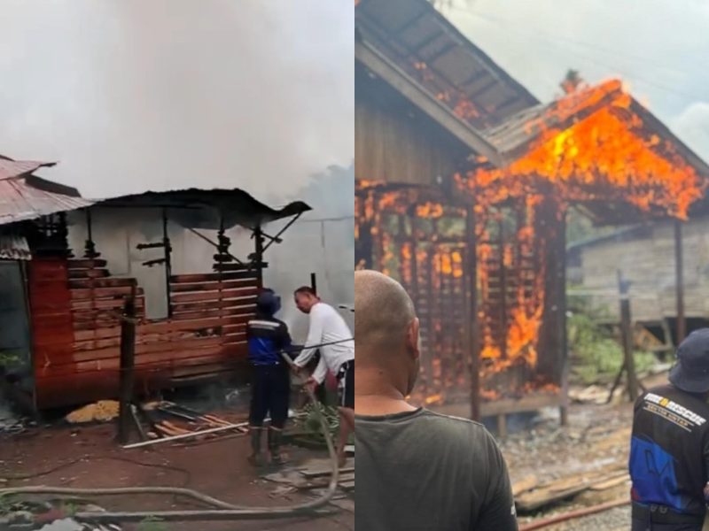 1 rumah warga di Desa Kintap, Kecamatan Kintap, Kabupaten Tanah Laut (Tala), Kalimantan Selatan, musnah dilalap api dalam peristiwa kebakaran yang terjadi pada Minggu, 6 April 2025. Foto: Istimewa