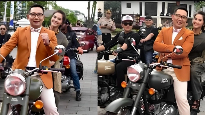 Ridwan Kamil bersama Royal Enfield (sumber: suara.com)